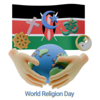Unblemished 3D renders of World Religion Day Written in Kenya Languages png