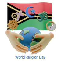 Heavenly 3D renders of World Religion Day Written in Vanuatu Languages png