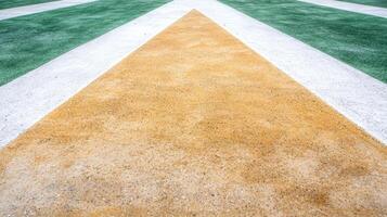 Paved path through grassy field photo