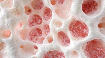 Close up of pink and white cellular structure photo