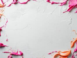 Abstract art background with colorful paint strokes photo