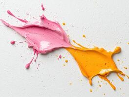 Colorful paint splash on white background photo