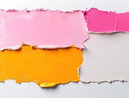 abstract textured background with vibrant pink and orange paint strokes photo