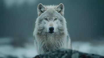 Captivating portrait of a majestic arctic wolf photo