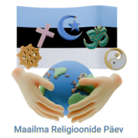 Awe Inspiring 3D renders of World Religion Day Written in Estonia Languages png
