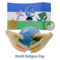 Untarnished 3D renders of World Religion Day Written in Lesotho Languages png