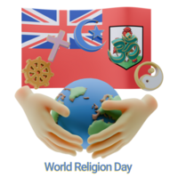 Intriguing 3D renders of World Religion Day Written in Bermuda Languages png