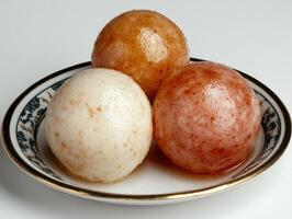 Assorted potatoes on a plate photo
