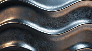 Textured leather surface with wavy patterns photo