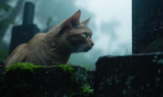 Curious cat in the rain photo