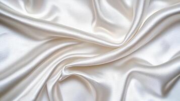 Smooth white satin fabric texture background photo