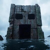 Mysterious stone structure in the ocean photo