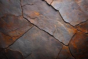 Rugged rock surface with natural patterns and textures photo