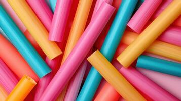 Vibrant Colored Straws Abstract Background photo