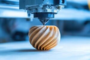 3d printing technology creating a spiral object photo