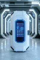 Futuristic sci fi technology display console photo