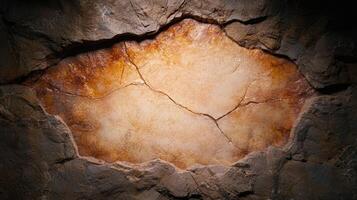 Textured rock formation in cave photo