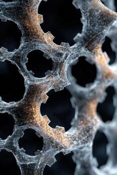 Intricate crystalline structure with abstract geometric patterns photo