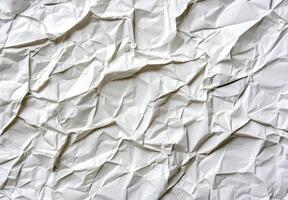 crumpled white paper texture background photo