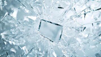Shattered glass texture with icy effect photo