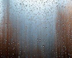Raindrops on glass window photo