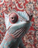 Colorful chameleon with intricate patterns photo