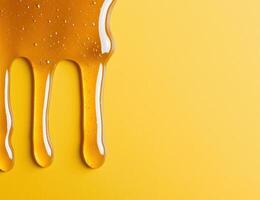 Vibrant yellow background with abstract liquid shapes photo