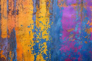 Vibrant abstract grunge background with colorful paint splatters photo