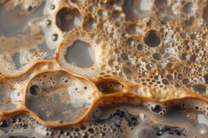Intricate patterns of foam and bubbles photo