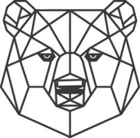 A bear head made out of geometric shapes vector