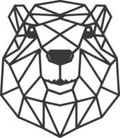 A bear head made out of geometric shapes vector
