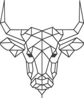 A bull head made of geometric shapes vector