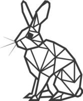 geometric art design bunny in black and white vector