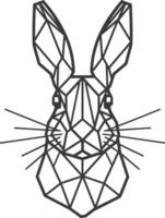 A rabbit head made of geometric shapes vector