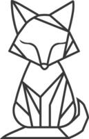 geometric art design fox art Simple and stylish vector