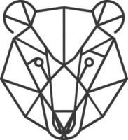 A geometric bear head with a black outline vector