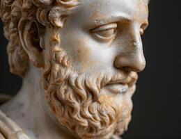 close up of an ancient stone sculpture photo