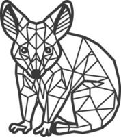 geometric art design fox in a sitting pose vector