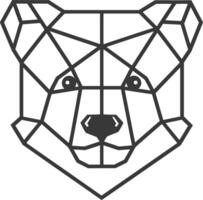 A bear head in a geometric style vector