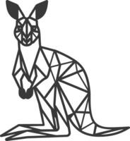geometric art design kangaroo art Black and white design vector
