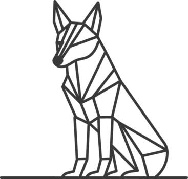 geometric art design fox design simple and elegant vector