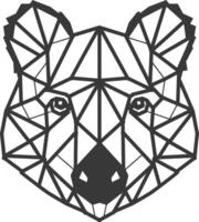 A bear head made of geometric shapes vector