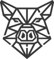 A black and white logo of a pig head vector