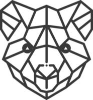 A bear head made of geometric shapes vector