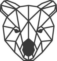 A bear head made out of geometric shapes vector
