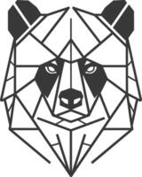 A bear head made of geometric shapes vector