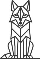 geometric art design fox design simple and stylish vector