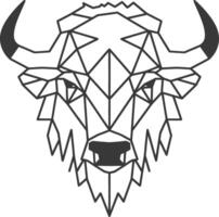 A bison head in a geometric style vector