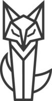 geometric art design fox design Simple and sleek vector