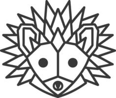 geometric art design hedgehog with sharp quills vector